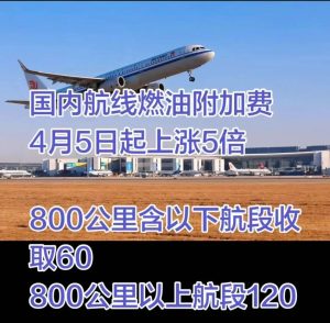 燃油附加费暴涨5倍！4月5日起，机票成本大增，抓紧...